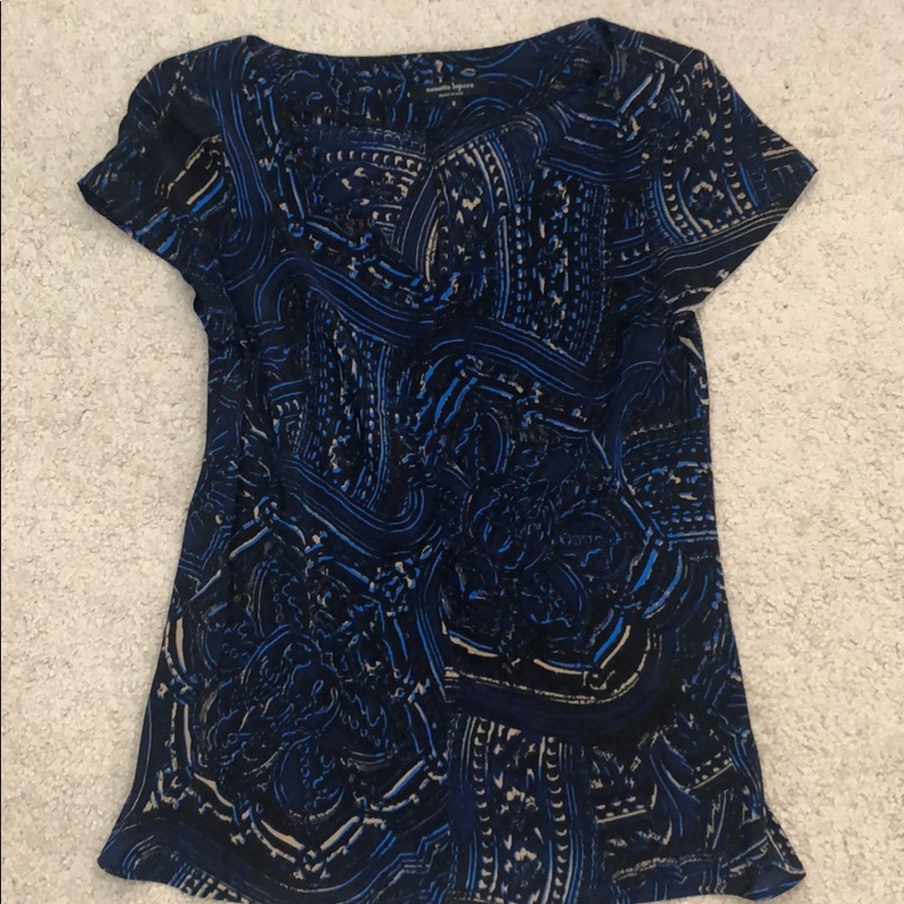 Nanette Lepore blue print blouse